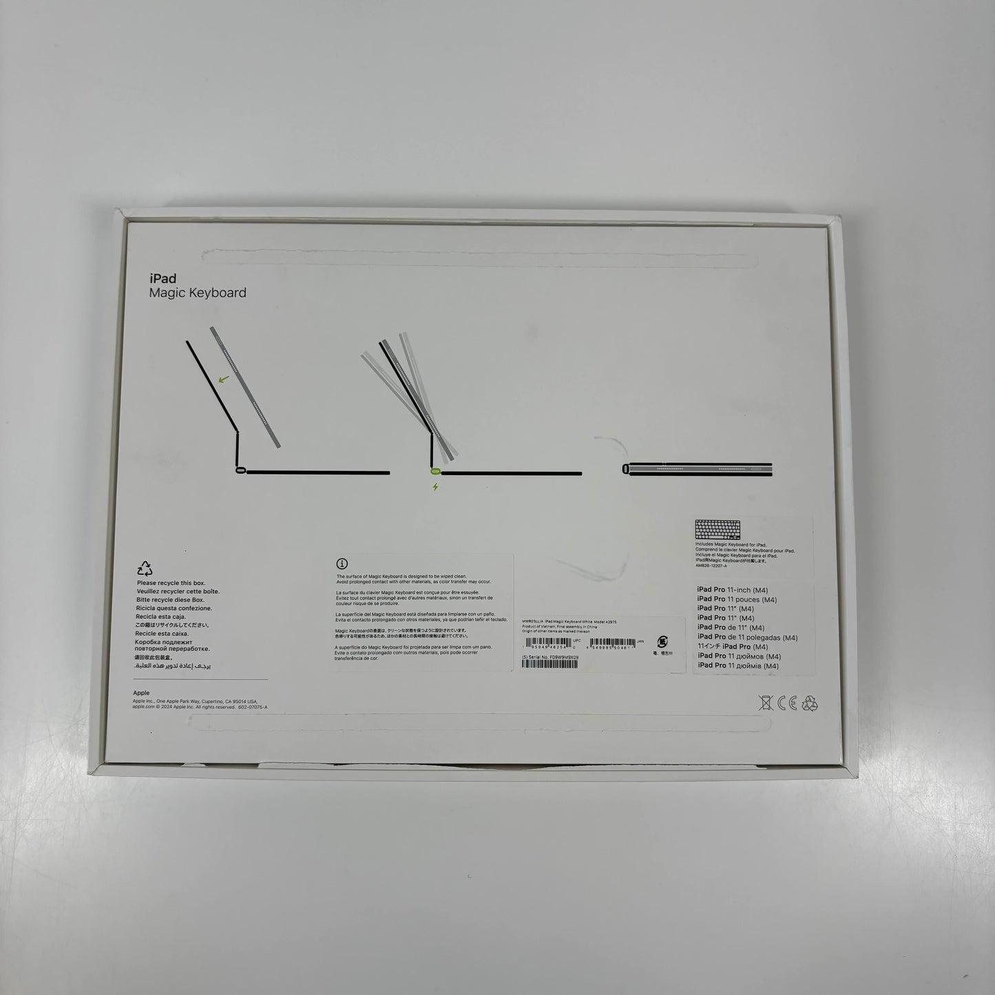 Apple Magic Keyboard for iPad Pro 11" Keyboard Folio Case White MWR03LL/A