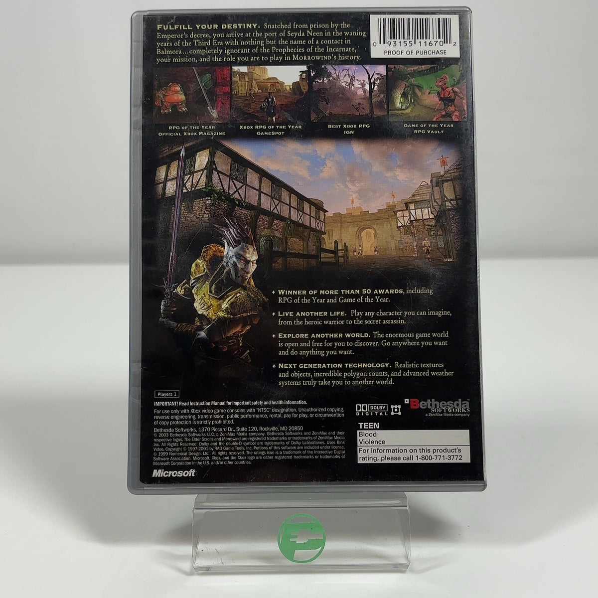 Elder Scrolls III Morrowind (Microsoft Xbox, 2002)