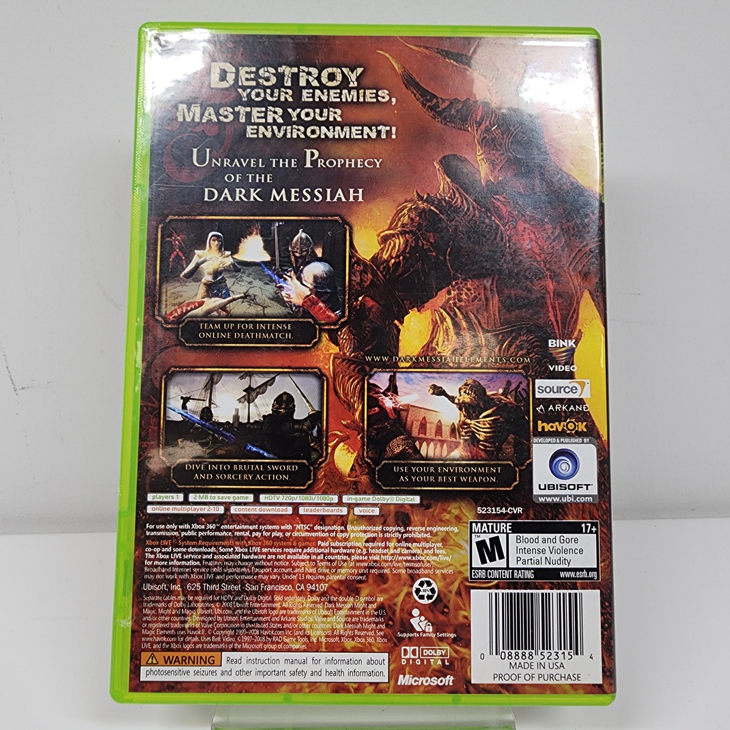 Dark Messiah: Might and Magic Elements (Microsoft Xbox 360, 2008)