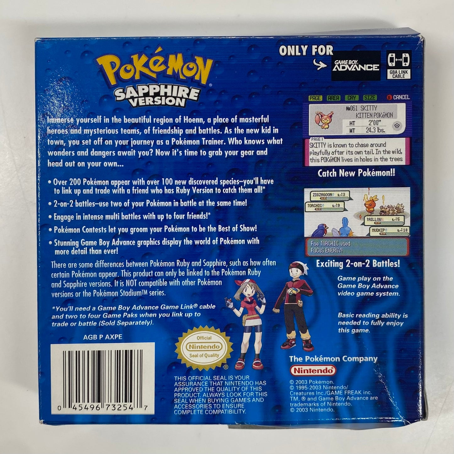 Pokemon Sapphire (Nintendo GameBoy Advance, 2003)