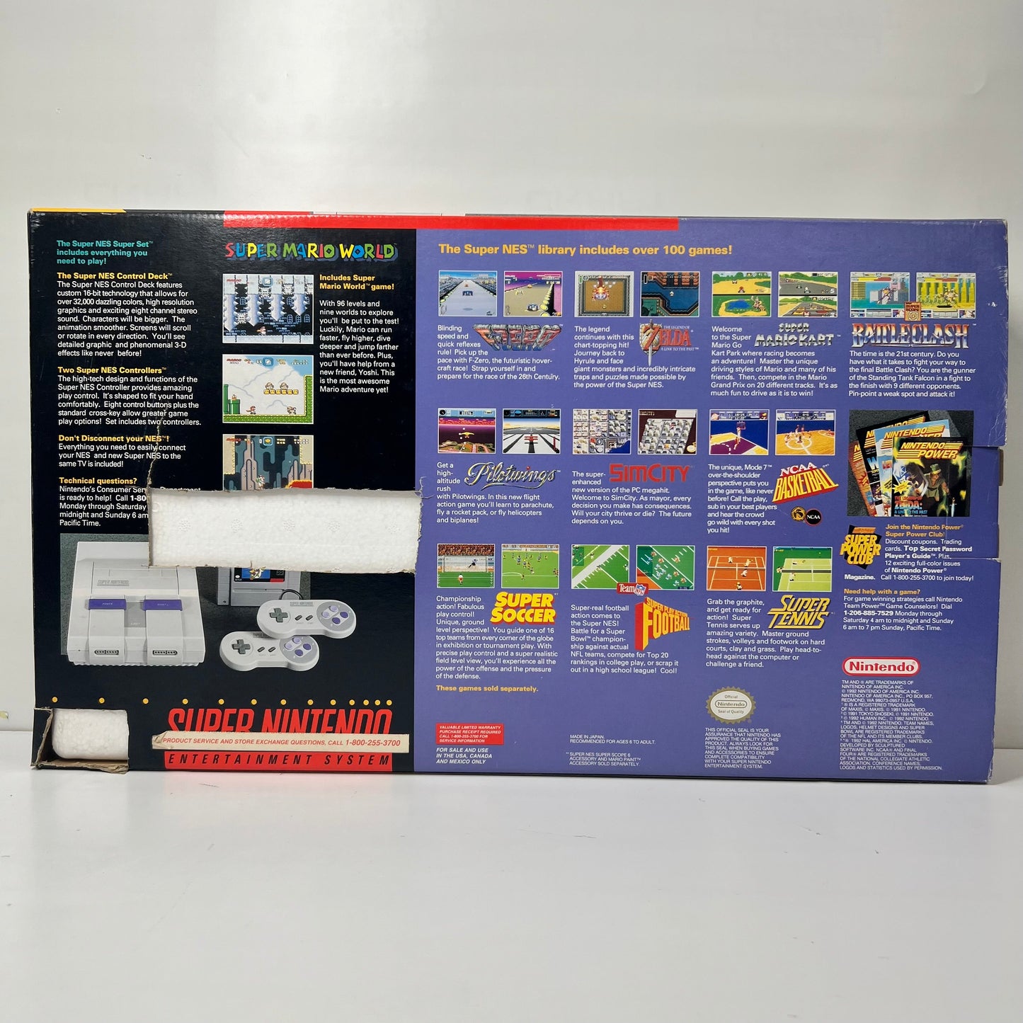 Nintendo Super Nintendo Entertainment System SNES Video Game Console Super Set