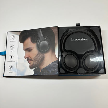 New Brookstone UltraBass Noise Isolating Wireless Headphones Black BSBTH250BK