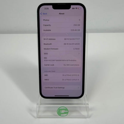 Factory Unlocked Apple iPhone 14 256GB Midnight MPVV3LL/A