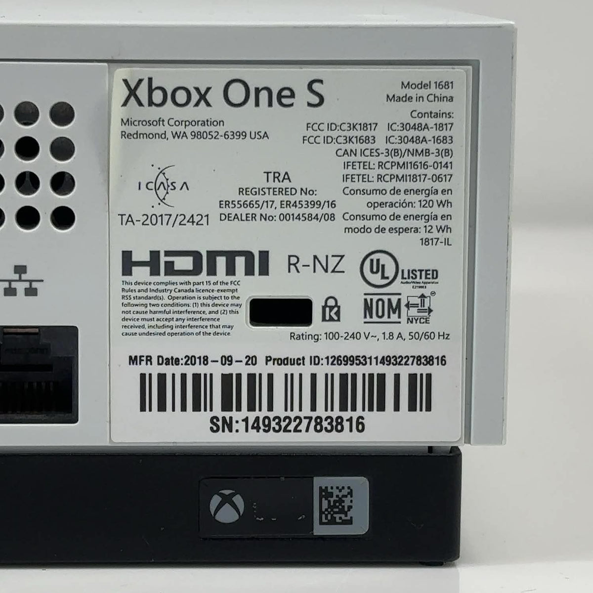Microsoft Xbox One S 1TB Console Gaming System White 1681