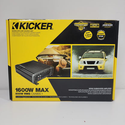 New Kicker CXA8001 800W 1 Channel Mono Subwoofer Amplifier