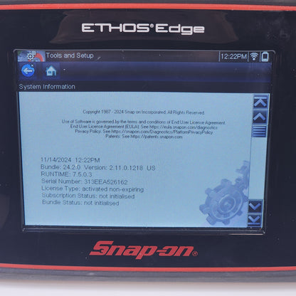 Snap-On ETHOS Edge Diagnostic Scanner EESC332A Version 24.2